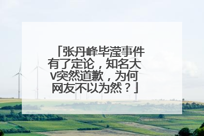 张丹峰毕滢事件有了定论,知名大V突然道歉,为何网友不以为然?