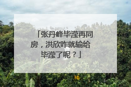 张丹峰毕滢再同房,洪欣咋就输给毕滢了呢?
