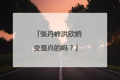 张丹峰洪欣婚变是真的吗？