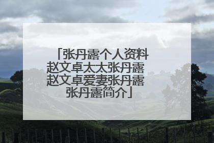 张丹露个人资料 赵文卓太太张丹露 赵文卓爱妻张丹露 张丹露简介