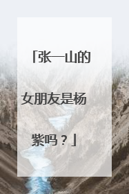 张一山的女朋友是杨紫吗?