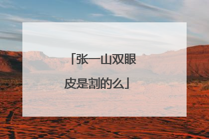 张一山双眼皮是割的么