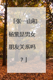 张一山和杨紫是男女朋友关系吗?