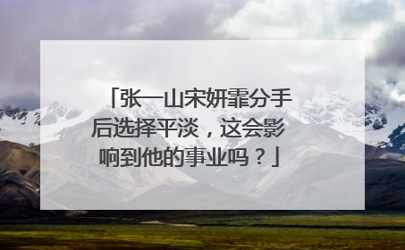 张一山宋妍霏分手后选择平淡,这会影响到他的事业吗?