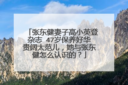 张东健妻子高小英登杂志 47岁保养好华贵阔太范儿，她与张东健怎么认识的？