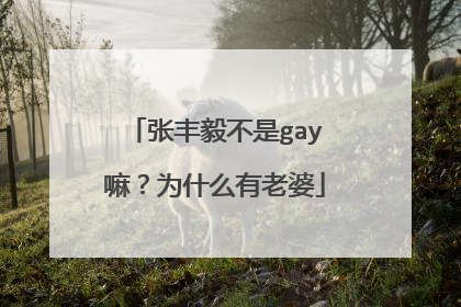 张丰毅不是gay嘛？为什么有老婆