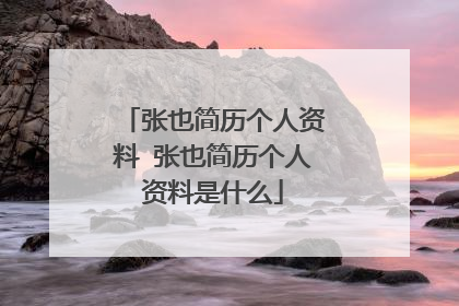 张也简历个人资料 张也简历个人资料是什么