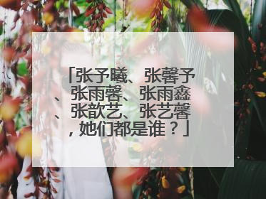 张予曦、张馨予、张雨馨、张雨鑫、张歆艺、张艺馨，她们都是谁？