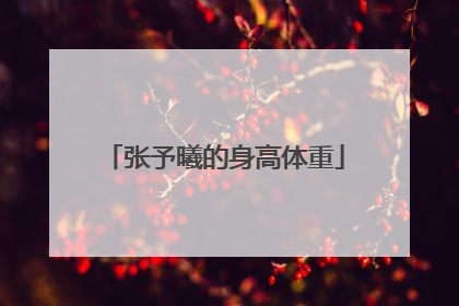 张予曦的身高体重