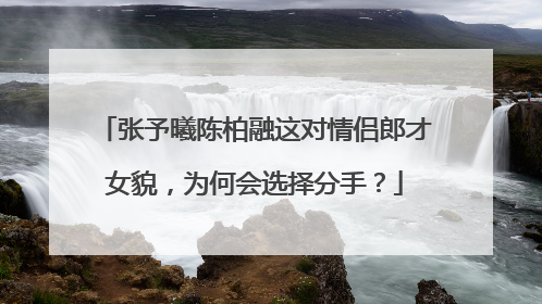 张予曦陈柏融这对情侣郎才女貌，为何会选择分手？