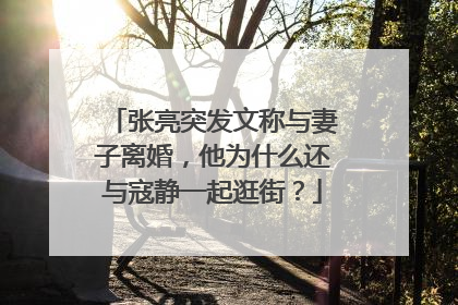 张亮突发文称与妻子离婚，他为什么还与寇静一起逛街？