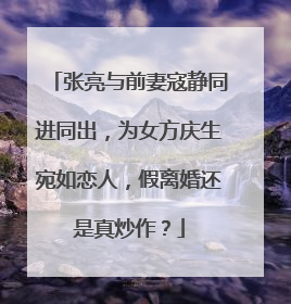 张亮与前妻寇静同进同出,为女方庆生宛如恋人,假离婚还是真炒作?