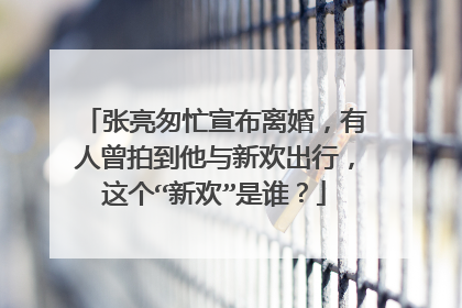 张亮匆忙宣布离婚，有人曾拍到他与新欢出行，这个“新欢”是谁？