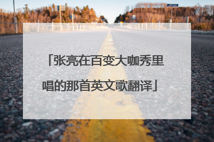 张亮在百变大咖秀里唱的那首英文歌翻译
