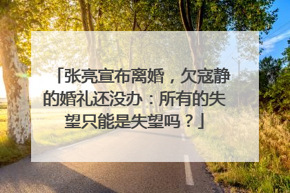 张亮宣布离婚,欠寇静的婚礼还没办:所有的失望只能是失望吗?