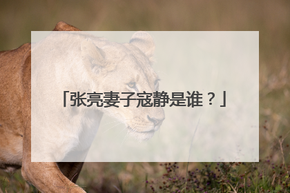 张亮妻子寇静是谁？