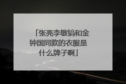 张亮李敏镐和金钟国同款的衣服是什么牌子啊