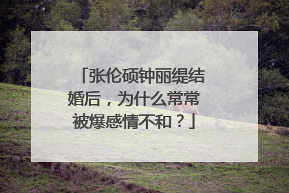 张伦硕钟丽缇结婚后，为什么常常被爆感情不和？