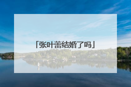 张叶蕾结婚了吗