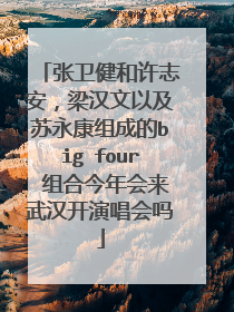张卫健和许志安，梁汉文以及苏永康组成的big four 组合今年会来武汉开演唱会吗