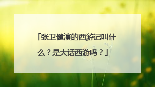 张卫健演的西游记叫什么？是大话西游吗？