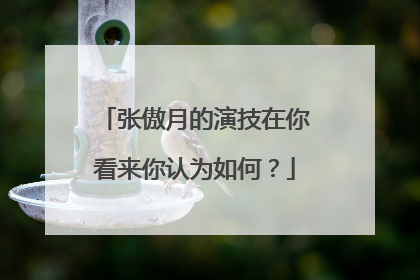 张傲月的演技在你看来你认为如何？