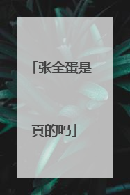 张全蛋是真的吗