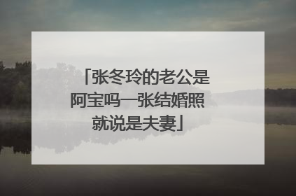 张冬玲的老公是阿宝吗一张结婚照就说是夫妻