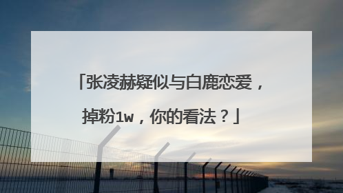 张凌赫疑似与白鹿恋爱,掉粉1w,你的看法?