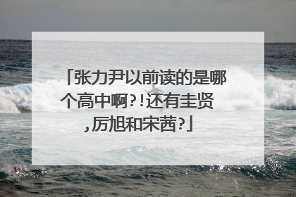 张力尹以前读的是哪个高中啊?!还有圭贤,厉旭和宋茜?