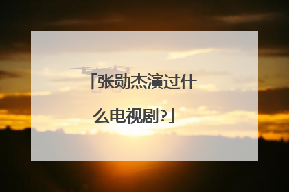 张勋杰演过什么电视剧?