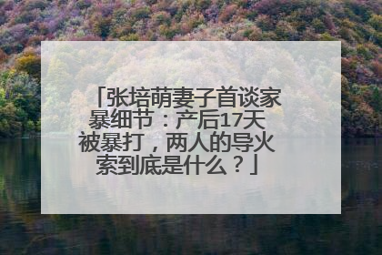 张培萌妻子首谈家暴细节：产后17天被暴打，两人的导火索到底是什么？