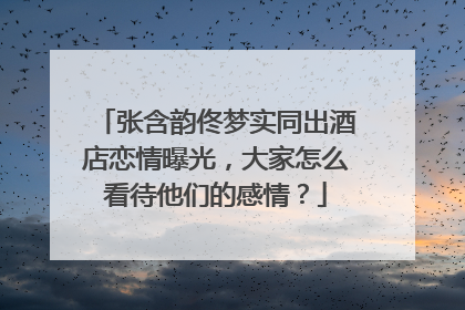 张含韵佟梦实同出酒店恋情曝光，大家怎么看待他们的感情？