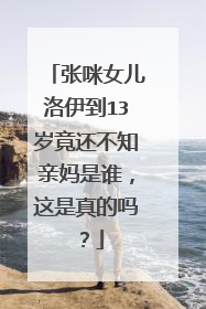张咪女儿洛伊到13岁竟还不知亲妈是谁,这是真的吗?
