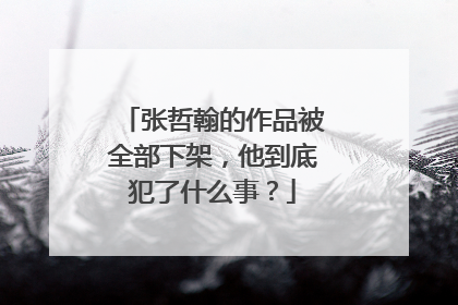 张哲翰的作品被全部下架,他到底犯了什么事?