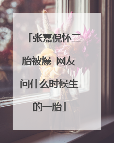 张嘉倪怀二胎被爆 网友问什么时候生的一胎