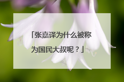 张嘉译为什么被称为国民大叔呢?