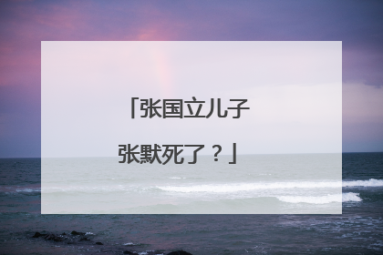 张国立儿子张默死了?