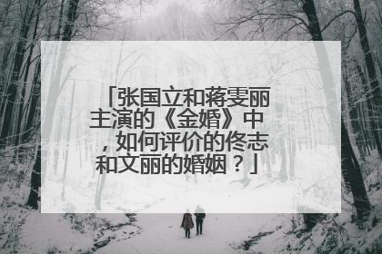 张国立和蒋雯丽主演的《金婚》中,如何评价的佟志和文丽的婚姻?