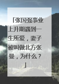 张国强事业上升期遇到一生所爱，妻子被叫做北方张曼，为什么？
