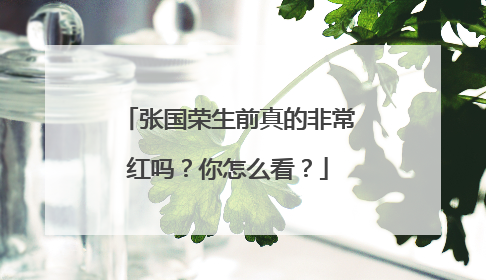 张国荣生前真的非常红吗？你怎么看？