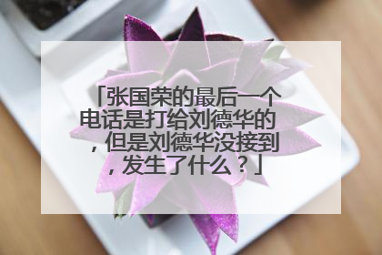 张国荣的最后一个电话是打给刘德华的，但是刘德华没接到，发生了什么？