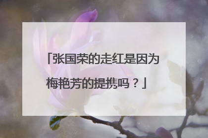 张国荣的走红是因为梅艳芳的提携吗？