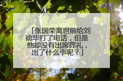 张国荣离世前给刘德华打了电话，但是他却没有出席葬礼，出了什么事呢？