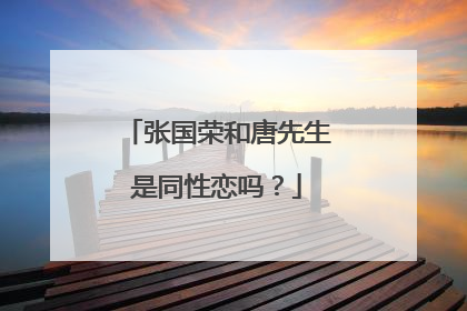 张国荣和唐先生是同性恋吗？