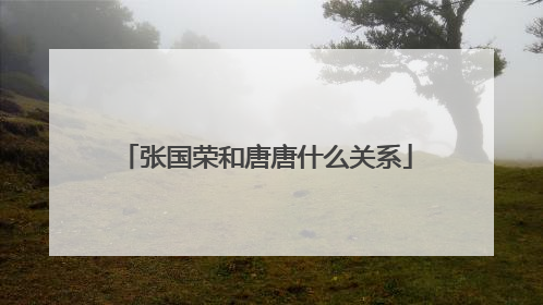 张国荣和唐唐什么关系