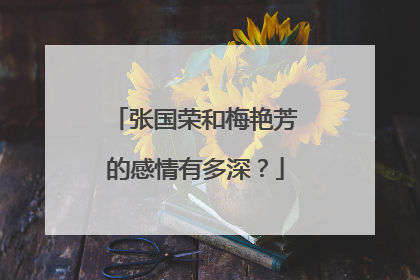 张国荣和梅艳芳的感情有多深?
