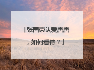 张国荣认爱唐唐，如何看待？