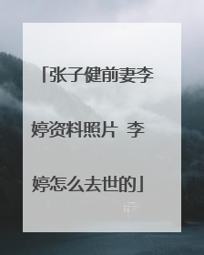 张子健前妻李婷资料照片 李婷怎么去世的