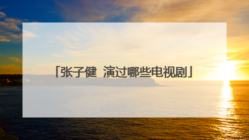 张子健 演过哪些电视剧